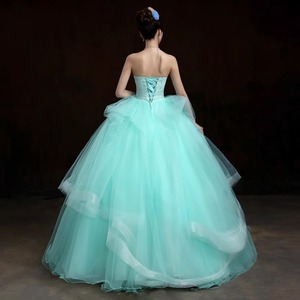 Strapless Ball Gown Chiffon Long Evening Dress Floral Print Empire Waistline Women's Performance Costume - Product Image 4