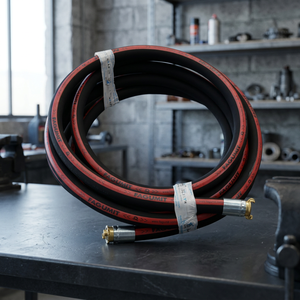 Tuyau de distribution de mortier haute pression 25 mm avec double spirale métallique et extrémité à serrage - Product Image 2