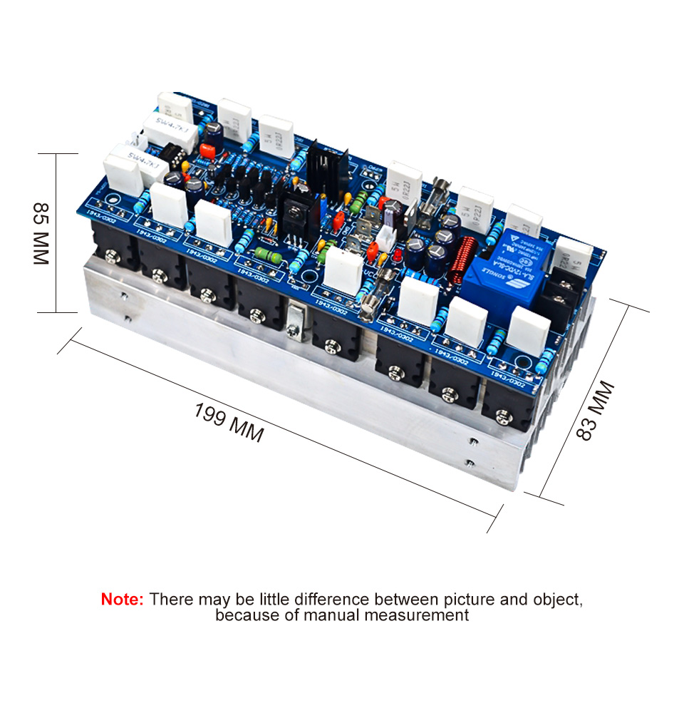 Mono Hifi Speaker Amplifier 1000W 5200 1943 Stage Audio Power Sound Amplifier Professional Board For Home Theater