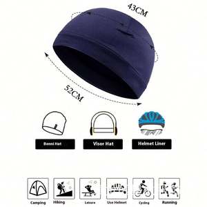 Gorro Deportivo para Correr y Montar a Caballo, de Secado Rápido, con Forro Absorbente de Sudor, Protección Solar, Transpirable, Gorro Baotou, Gorro Cálido para Dormir - Product Image 3