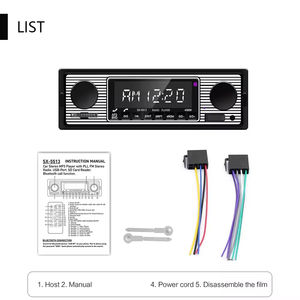 Autoradio classique Podofo 1Din avec interface ISO, radio FM, lecteur multifonction - Product Image 6