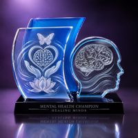 Trophée Neelpure 191221 personnalisé gravé au laser et imprimé UV, en forme de cerveau, pour la recherche médicale, l'innovation IA et la leadership