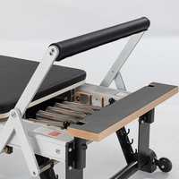 Máquina de Pilates Reformer de Aleación de Aluminio con Resistencia de Resorte Ajustable, Plataforma Antideslizante y Estructura Robusta y Estable