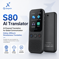 Dispositif de traduction S80 138 langues, traduction vocale instantanée hors ligne, traducteur de langues bidirectionnel portable AI pour les entreprises