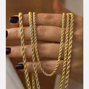 Hovanci สร้อยคอสแตนเลสสำหรับผู้ชายผู้หญิงเชือกทอง14K ออกแบบได้ตามต้องการ - Product Image 1