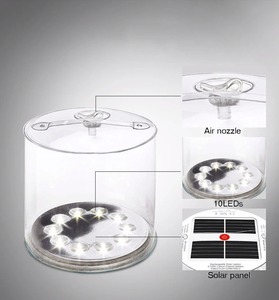 ไฟพลังงานแสงอาทิตย์แบบพับได้ RGB/สีขาว โคมไฟ LED พลังงานแสงอาทิตย์สำหรับตั้งแคมป์ กันน้ำ พกพาสะดวกสำหรับการเดินทางกลางแจ้ง ไฟฉุกเฉินแบบพับได้ - Product Image 2