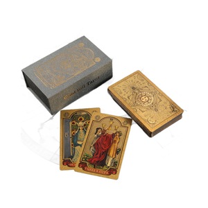 Vente en gros de cartes de tarot 78 en plastique PVC étanches estampage or et noir - Product Image 6