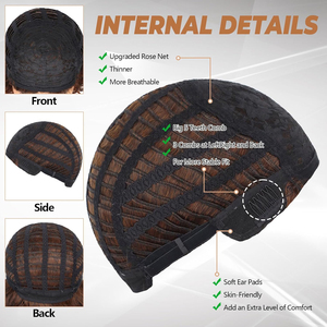 Parrucca corta riccia nera e marrone con frangetta morbida grande rimbalzante riccioli morbidi parrucche sintetiche Afro per uso quotidiano della festa - Product Image 3