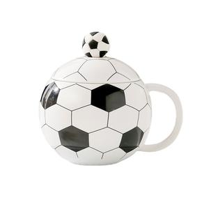 Mug en céramique de haute qualité, moderne et créatif, en forme de coupe de football, avec couvercle, compatible lave-vaisselle et micro-ondes, emballage en boîte blanche - Product Image 6