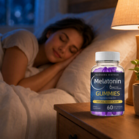 Gommes à la mélatonine 6 mg, saveur naturelle de baies, aide au sommeil nocturne, complément alimentaire, soutien au sommeil profond, gommes pour adultes, OEM ODM