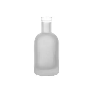 Botella vacía de licor de vidrio, fabricante de Ron espumoso, único, escarchado, con corcho, ya disponible, venta al por mayor