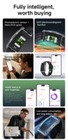 Bracelet intelligent ECG sans écran, contrôle à distance, surveillance en temps réel du rythme cardiaque et de la pression artérielle, compatible Android, autonomie de 20 à 30 jours