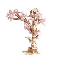 Arbre à chat en bois véritable à texture d'écorce naturelle, design branche, idéal pour l'escalade, le grattage et le jeu des chats d'intérieur - Vente chaude