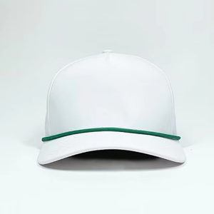 Gorra Deportiva Verde con Cuerda Blanca, 5 Paneles, Ajustable, para Uso en Exteriores, Primavera/Verano, Estilo Casual, Unisex, Adulto - Product Image 4