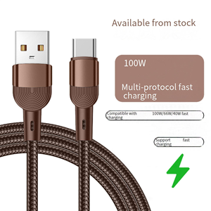 Cables de Datos <span class=keywords><strong>USB</strong></span> Tipo-<span class=keywords><strong>C</strong></span> de Nailon de Carga Rápida de 100W 66W 40W 18W 15W, Listos para Enviar, para Teléfonos Móviles - Product Image 2