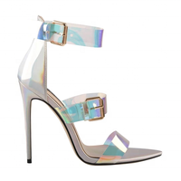 Sandales holographiques transparentes en TPU pour femmes, chaussures de styliste, 1 paire, nouveaux arrivages, 2021