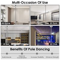 Réglable 45mm statique et pour Spinning Dance Pole Kit Fitness Stripper Pole en acier et acier inoxydable