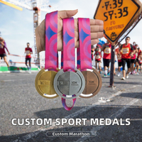 Médaille de finisseur de marathon en métal personnalisée, alliage de zinc, récompense sportive pour les courses de 5K et 10K