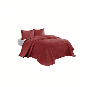 Db Luxury Reversible <b>Bedspread</b> <b>Set</b> Red King Size Quilted Cotton Polyester Microfiber With Stylish Stitching For Home Use Hotels - Product Image 1