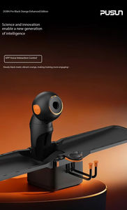 Профессиональная машина для подачи мячей для настольного тенниса Pusun DORA-<span class=keywords><strong>Pro</strong></span>, черно-оранжевая, с управлением через приложение, функцией самостоятельного программирования и автоматической подачей, для домашнего тренировочного использования. - Product Image 3