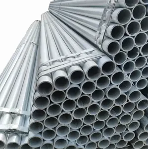 Pipa baja galvanis celup panas bahan bangunan ukuran kustom 30GSM 60mic A36 Q235 Ss400 pipa baja bulat