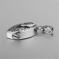 Colgante Urna para Cenizas de Acero Inoxidable Plateado, Impermeable, Ecológico, Duradero y Hermético, con Diseño de Luna Creciente