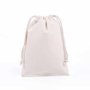 Wholesale Eco Friendly Pouch Custom Logo Printed Canvas Cotton Calico <b>Drawstring</b> With Double Draw String Bag - Product Image 1
