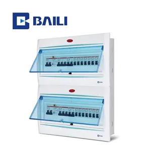 Kotak distribusi kotak MCB listrik perlindungan daya cover lampu indikator dasar logam pemasangan Flush A4L 36way