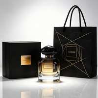 Nouveaux échantillons, flacon de parfum en verre de 50 ml, design rond à semelle épaisse, rose doré, avec bouchon pompe transparent, emballage cosmétique rond