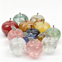 Figurine Pomme en Pierre Naturelle Style Côtier Décoration Maison Ornement Pomme en Cristal pour Décoration de Table Cadeau