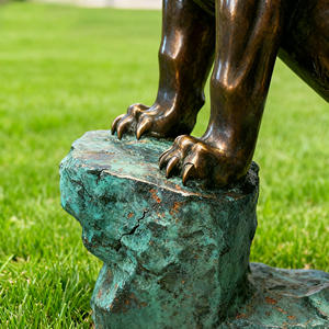 Statue de <span class=keywords><strong>cougar</strong></span> sur pierre, grandeur nature, en bronze coulé à la cire perdue, style antique religieux traditionnel, Feng Shui, pour l'extérieur - Product Image 6