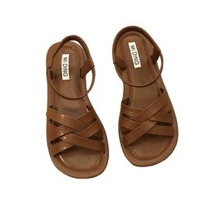 2026 New Arrival Women Flat Breathable Sandals <b>Soft</b> Girl Student Fairy Roman Style Summer Vacation Beach <b>Shoes</b> - Product Image 6