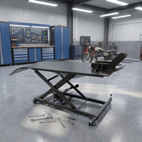 Table élévatrice pneumatique pour moto, élévateur à air comprimé pour moto avec verrou de sécurité, plateforme antidérapante