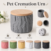 Urne funéraire pour animaux de compagnie, boîte commémorative en bois, design écorce d'arbre, porte-cendres pour chien et chat, vente en gros