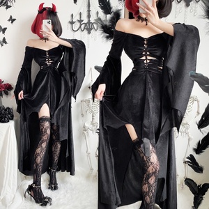 2025 disfraz gótico <span class=keywords><strong>de</strong></span> Halloween <span class=keywords><strong>vampiro</strong></span> bruja Maxi vestido oscuro victoriano gótico Steampunk traje - Product Image 2