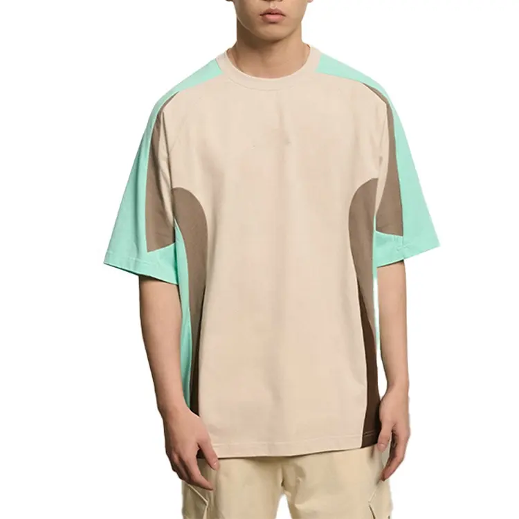 Finch Garment hommes t-shirt surdimensionné bloc de couleur personnalisé manches raglan hommes 220 gsm coton t-shirt