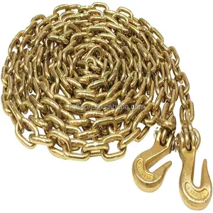 Wholesale heavy duty 3/8" x 20' Transport Chain with Grab Hooks Grade 70 for Lumber Tarp