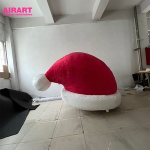 Chapeau gonflable avec logo imprimé gratuit, chapeau <span class=keywords><strong>de</strong></span> Noël gonflable, chapeau <span class=keywords><strong>de</strong></span> Père Noël rouge géant gonflable - Product Image 3