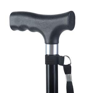 Bâton de marche télescopique en alliage d'aluminium, léger, pour randonnée en plein air, pointe en caoutchouc, design minimaliste pour personnes âgées - Product Image 4