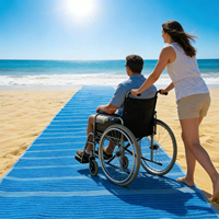 Alfombra Antideslizante de Malla de Poliéster para Playa, 95% de Eficiencia de Filtración, Resistente a los Rayos UV y a la Intemperie, 3.6 mm de Grosor