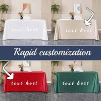 Nappe personnalisée en tissu velours avec logo personnalisé, nappe de banquet de luxe pour les événements de mariage et de fête