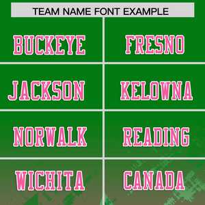 Custom Kelly Green <b>Pink</b> Personalized Star Gradient Flag Football Jersey - Product Image 3