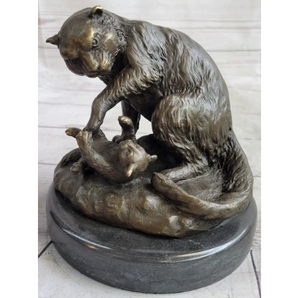 Escultura de estatua de gato de bronce de imitación antigua, decoraciones de Metal para exteriores de aluminio para el hogar, tamaño suministrado por fábrica, decoración del hogar - Product Image 1