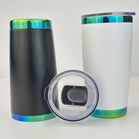 Tasse à bière en métal plaqué miroir vert de 20oz avec logo personnalisé tasse de voyage à café isolée sous vide en acier inoxydable