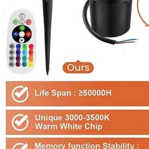 Lampes de jardin basse tension avec connecteurs, projecteur LED RGB 6W, éclairage de chemin de jardin 12V, étanche - Product Image 3