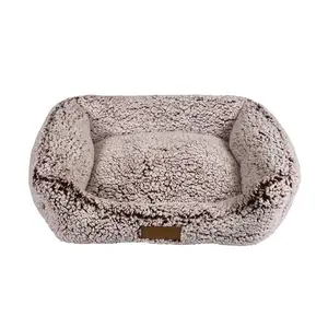 Спальные кровати для домашних животных дышащий шерпа флисовая кровать для собак диван-кровать для собак