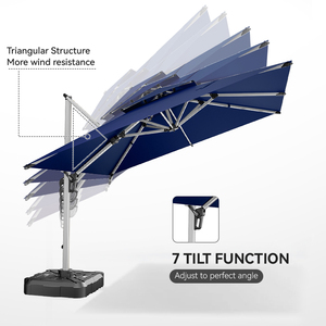 Sombrilla de Jardín Moderna Personalizada HANYI, Sombrilla de Aluminio en Cantilever para Piscina, Patio y Playa - Product Image 3