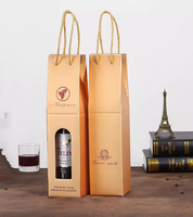 Caja de Regalo de Whisky de Lujo de Alta Gama, Caja de Papel Rígido Kraft Personalizable con Lámina Dorada, Portátil, para Una o Dos Botellas