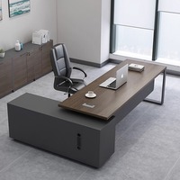Ensemble de bureau moderne en bois avec chaise de direction pour postes de travail, table de superviseur de bureau commercial