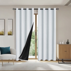 100% <strong>Blackout</strong> <strong>Curtain</strong> Window Room-darkening Thermal Linen Foiled Solid <strong>Blackout</strong> Living Room <strong>Curtain</strong> Manufacturer in Keqiao China - Product Image 6